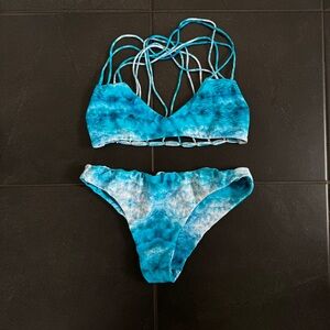 Mikoh Blue Marble Print Bikini